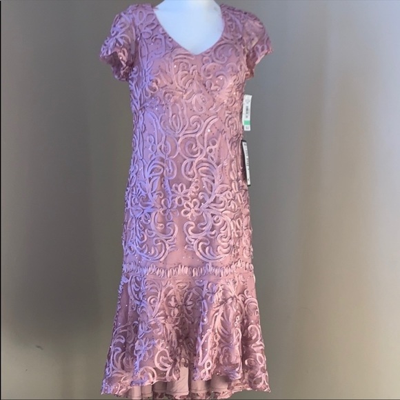 R & M RICHARDS - EMBROIDERED SHORT SEQUIN DRESS - Picture 6 of 7